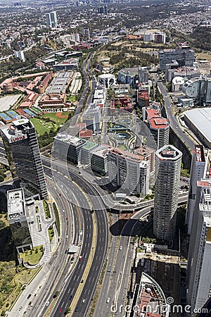 Aerial view of santa fe in mexico city Editorial Stock Photo