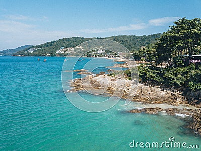 Aerial view of the seashore Stock Photo