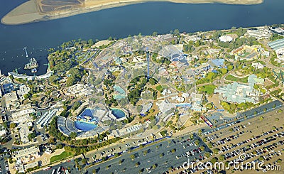 Aerial view of Seaworld, San Diego Editorial Stock Photo