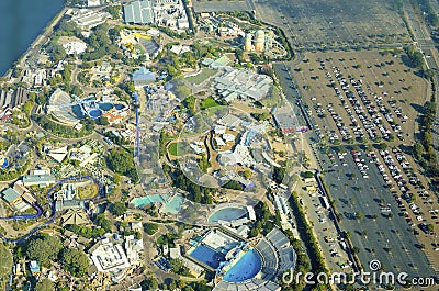 Aerial view of Seaworld, San Diego Editorial Stock Photo