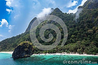 Aerial view of Seven Commandos Beach Stock Photo