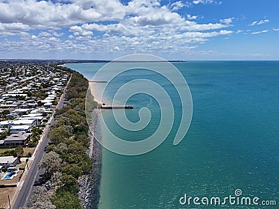 Aerial view of Shelley Beach with Hervey Bay in Queensland, Australia Stock Photo