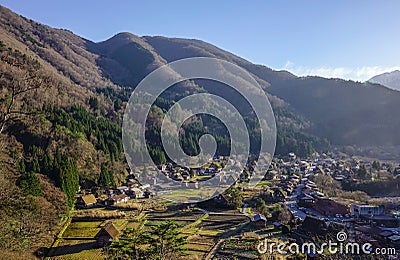 Shirakawa-go Historic Village in Gifu, Japan Stock Photo