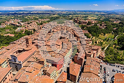 Aerial view of Siena town, medieval town with ancient architecture, Tuscany, Italy Stock Photo