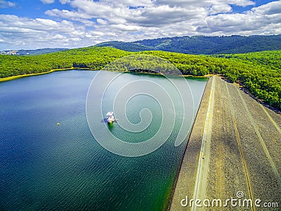 Aerial view of Silvan Reservoir lake-3. Stock Photo