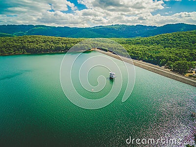 Aerial view of Silvan Reservoir lake - 2. Stock Photo