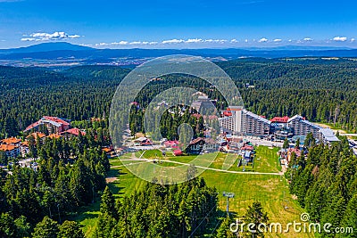 Aerial view of ski resort Borovets during summer in Bulgaria Stock Photo