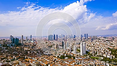 Aerial View Of Skyscrapers In Istanbul Stock Photo