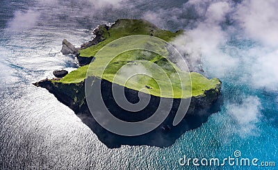 Aerial view of beautiful small island in Iceland Stock Photo