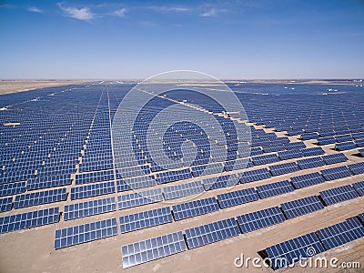 Aerial view of solar energy Stock Photo