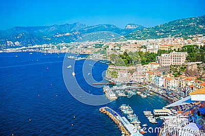 Aerial view of Sorrento city, Amalfi coast, Italy Editorial Stock Photo