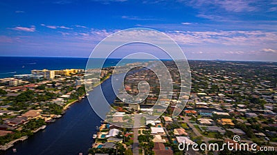 Aerial view south over intracoastal and deerfield beach, Florida Stock Photo