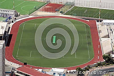 Aerial view of sports complex Stock Photo