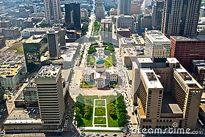 Aerial View of St. Louis City Scape Editorial Stock Photo