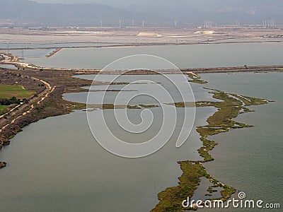 Stagno di Cagliari (Pool of Cagliari) lagoon Stock Photo