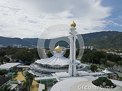 Aerial view state mosque in morning. Editorial Stock Photo