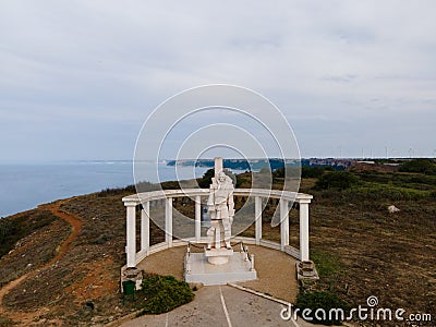 Aerial View statue of Fyodor Fyodorovich Ushakov Editorial Stock Photo