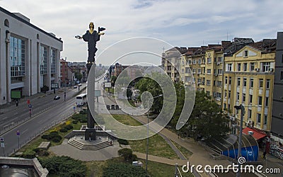 Aerial view of the statue of St. Sophia, Sofia, Bulgaria Editorial Stock Photo