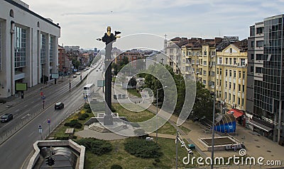 Aerial view of the statue of St. Sophia, Sofia, Bulgaria Editorial Stock Photo