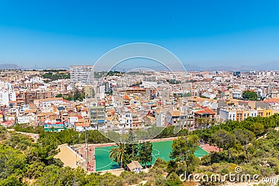Aerial view of surburb Alicante in Spain Editorial Stock Photo