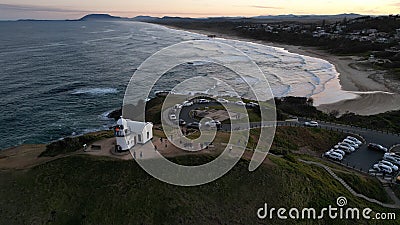 Aerial view of Tacking Point Lighthouse in Port Macquarie, NSW, Australia Editorial Stock Photo