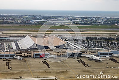 Aerial view of Taiwan Taoyuan International Airport Editorial Stock Photo