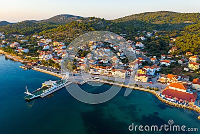 Aerial view of Tkon town on PaÅ¡man Island Stock Photo