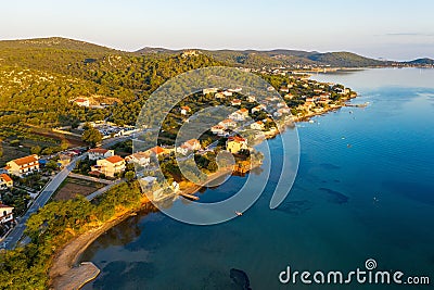 Aerial view of Tkon town on PaÅ¡man Island Stock Photo