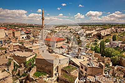 Aerial view to turkish village in Cappadocia Editorial Stock Photo