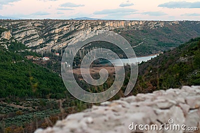 Aerial view from the top of the road in Rupe, Croatia. Stock Photo