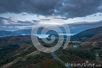 Aerial View Towards Kyle of Lochalsh at Early Autumn Stock Photo