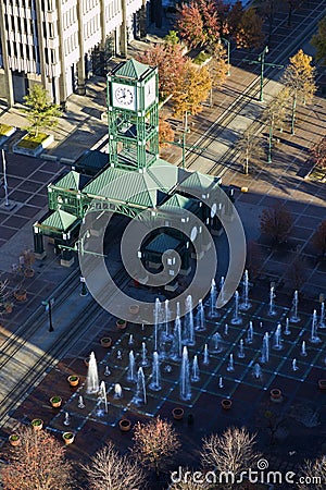 Aerial view of the tram station Stock Photo