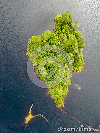 Aerial view of the Twelve Pines at Derryclare Lough Stock Photo