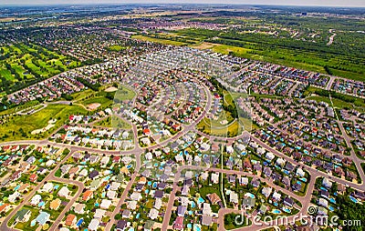 Aerial view of typical residential neighbourhood Editorial Stock Photo