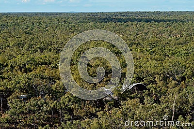 Aerial view of Australia`s Undara volcanic national park Stock Photo