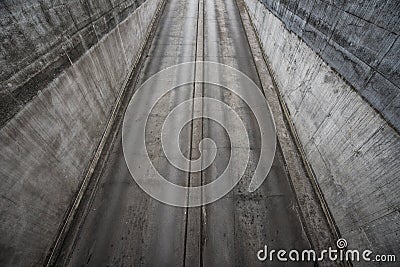 Aerial view of underground car garage entrance Stock Photo