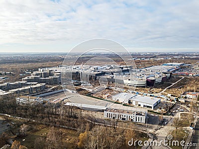 Aerial view of unfinished buildings Stock Photo