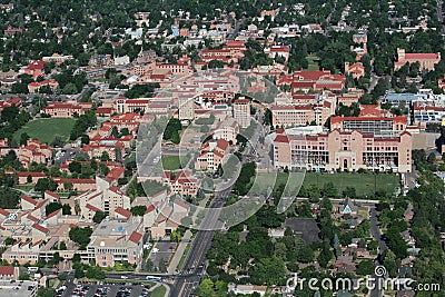 An Aerial View of the University of Colorado - Boulder Editorial Stock Photo