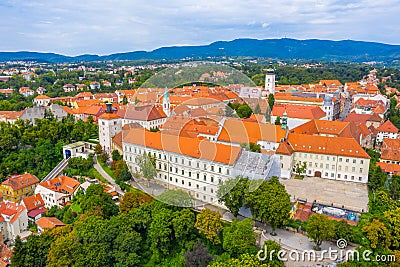 Aerial view of the upper town of Zagreb, Croatia Editorial Stock Photo