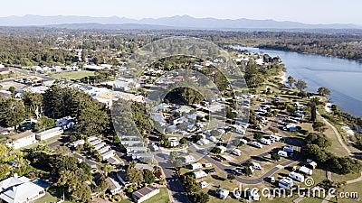 Aerial view of Urunga, Stock Photo