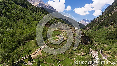 Aerial view of Rossa in Switzerland Stock Photo