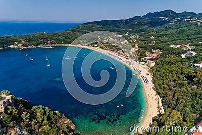Aerial view of valtos beach in Parga Epirus, Greece, Europe Stock Photo