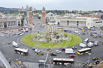 Placa Espanya Barcelona, Catalonia, Spain Editorial Stock Photo