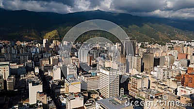 Aerial view of Caracas city skyline in Venezuela Editorial Stock Photo