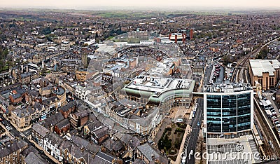 Aerial view of the Victorian architecture in Harrogate town centre Editorial Stock Photo