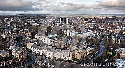 Aerial view of Victorian architecture in the Yorkshire Spa Town of harrogate Editorial Stock Photo