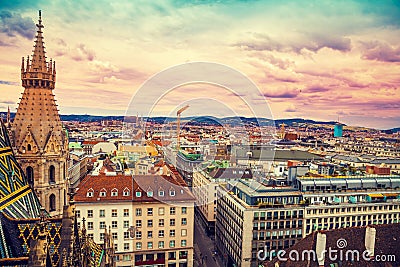 Aerial view of Vienna, Austria Stock Photo
