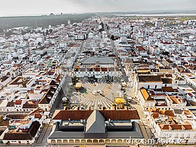 Aerial view of Vila Real de Santo Antonio, south of Portugal Stock Photo
