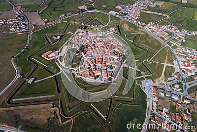 Aerial view of the village of Almeida in Portugal Stock Photo
