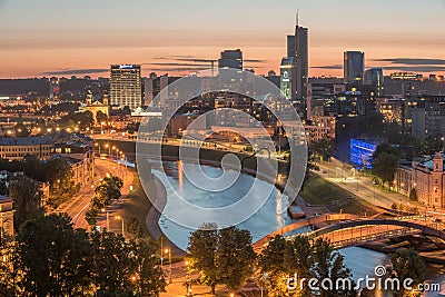 Aerial view of Vilnius, capital city of Lithuania Editorial Stock Photo
